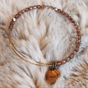 Alex and Ani rose gold beaded bracelet